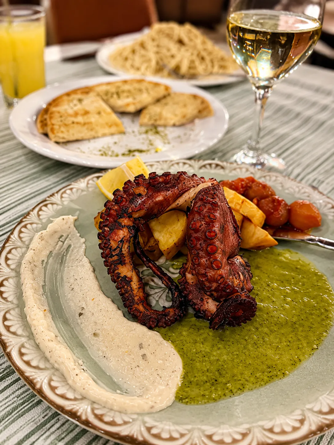 Freshly grilled seafood